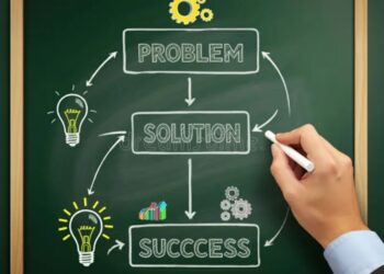 Flowchart Drawn on a Chalkboard Depicting a Problem-solving Process ...